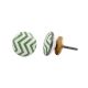 Green Striped Flat Ceramic Knob